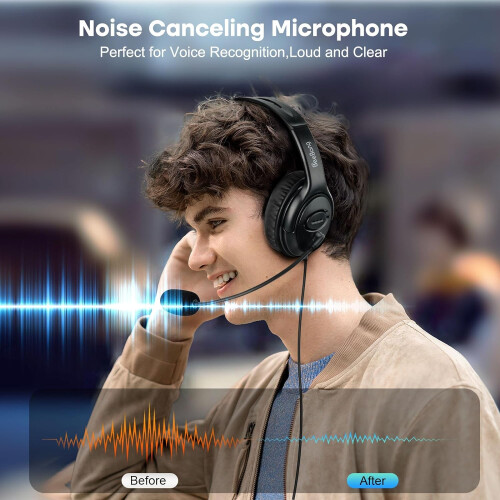 USB headset with noise-cancelling microphone for office use 2