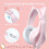 Pink gaming headset with mic, 3D surround sound 2