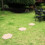 Runda beige utomhusstenar med markspett, 6 st 8