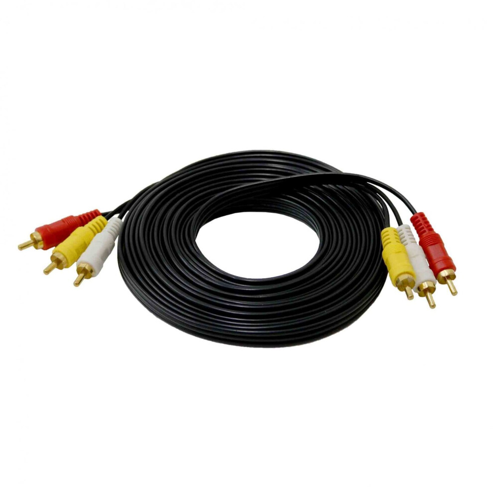 Oypla 5M Triple 3 Phono 3Rca To 3Rca Av Audio Video Gold Cable Lead