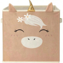 Bac de rangement pliable Licorne 32x30cm pour jouets, étagère cube pour enfants
