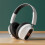Fones de ouvido Bluetooth com cancelamento de ruído, modelo over-ear, na cor preta. 3