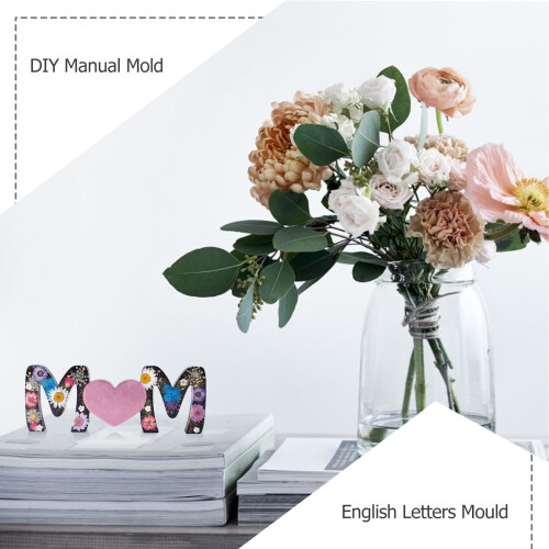 Letter stencil resin silicone mold white crystal 1