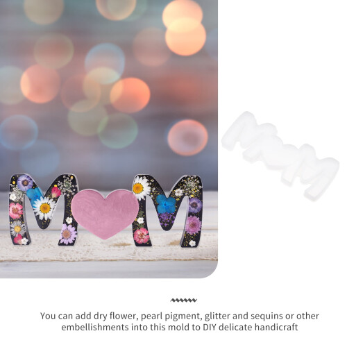 Letter stencil resin silicone mold white crystal 2