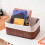 Set of 3 Woven Bamboo Storage Baskets Rectangular for Bathroom Closet Laundry 5