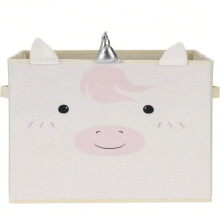 Bac de rangement pliable Licorne 32x30cm pour jouets, étagère cube pour enfants