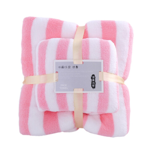 Ensemble de serviettes de bain en velours corail Kcavykas (3 pièces) 1