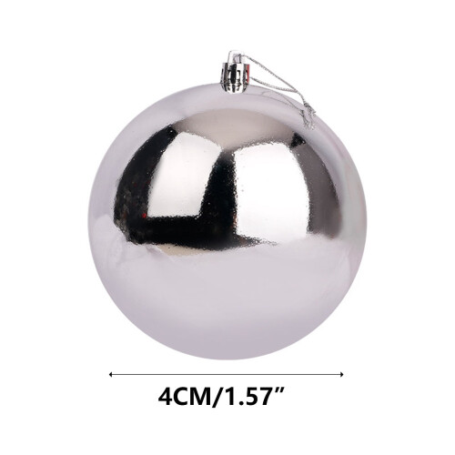 Christmas Ball Ornaments Shatterproof Glossy Silver 6 pcs 2