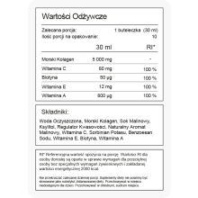 Płynny Kolagen Morski z Czystą Biotyną Malinowy TCC - 10 x 30 ml
