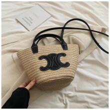 Buy Ladies Straw Tote Bag Ladies Beach Bag Rattan Bag Oversized Beach Bag Black at affordable prices — free shipping, real reviews with photos