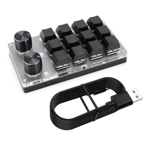 Jixopn 12-key mechanical keyboard red switches Bluetooth