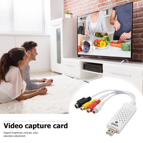 jixopn Κάρτα εγγραφής ήχου βίντεο USB2.0 VHS σε DVD προσαρμογέας για Windows 10 8 7MacOS 2