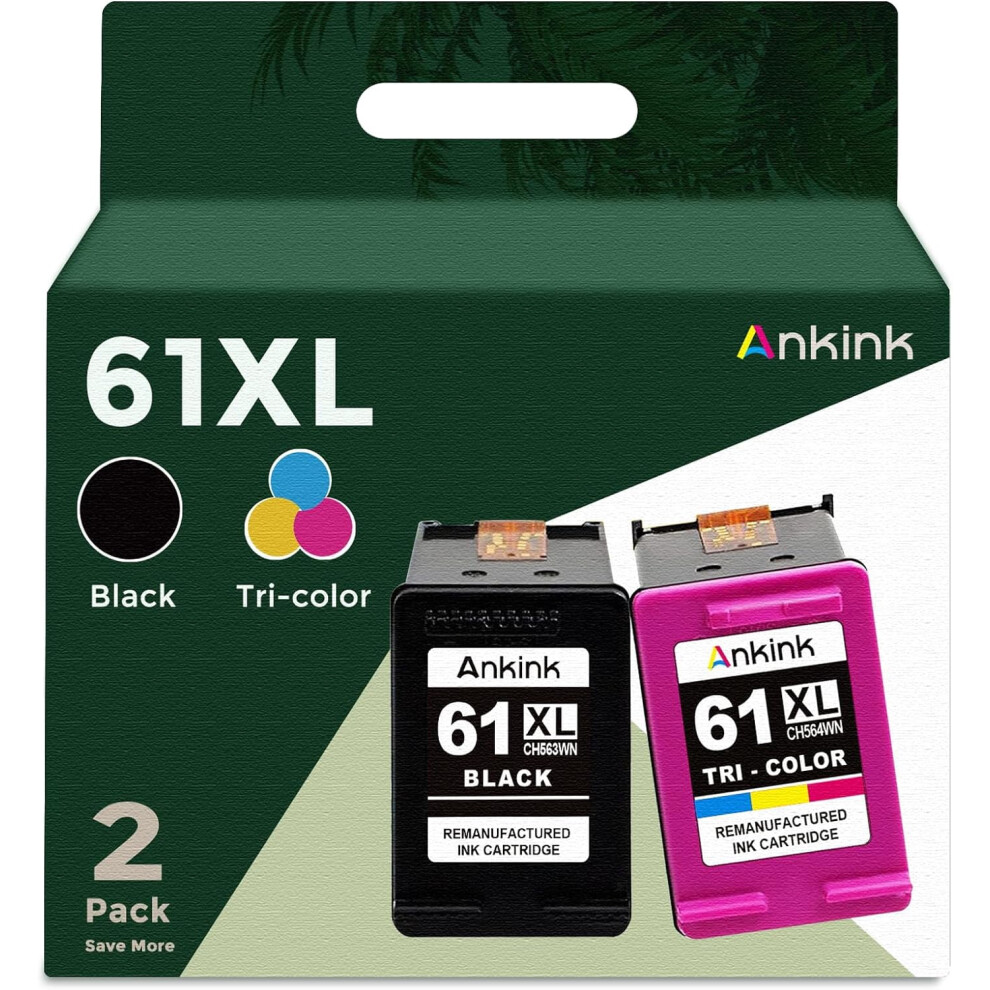 Hp 61XL Ink Cartridge Replacement 2 Pack Black 917087655323