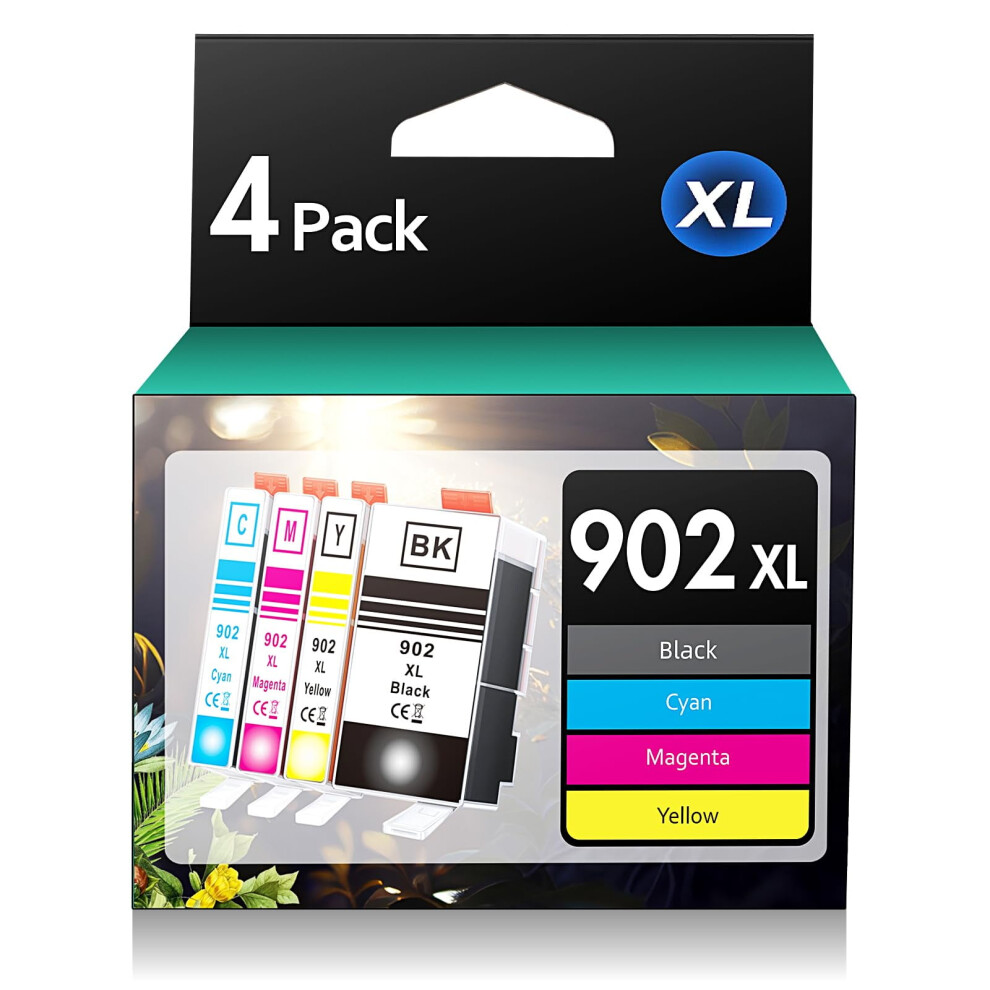902Xl High Yield Ink Cartridge For Hp Officejet Pro Black/Cyan/Magenta 917087657082