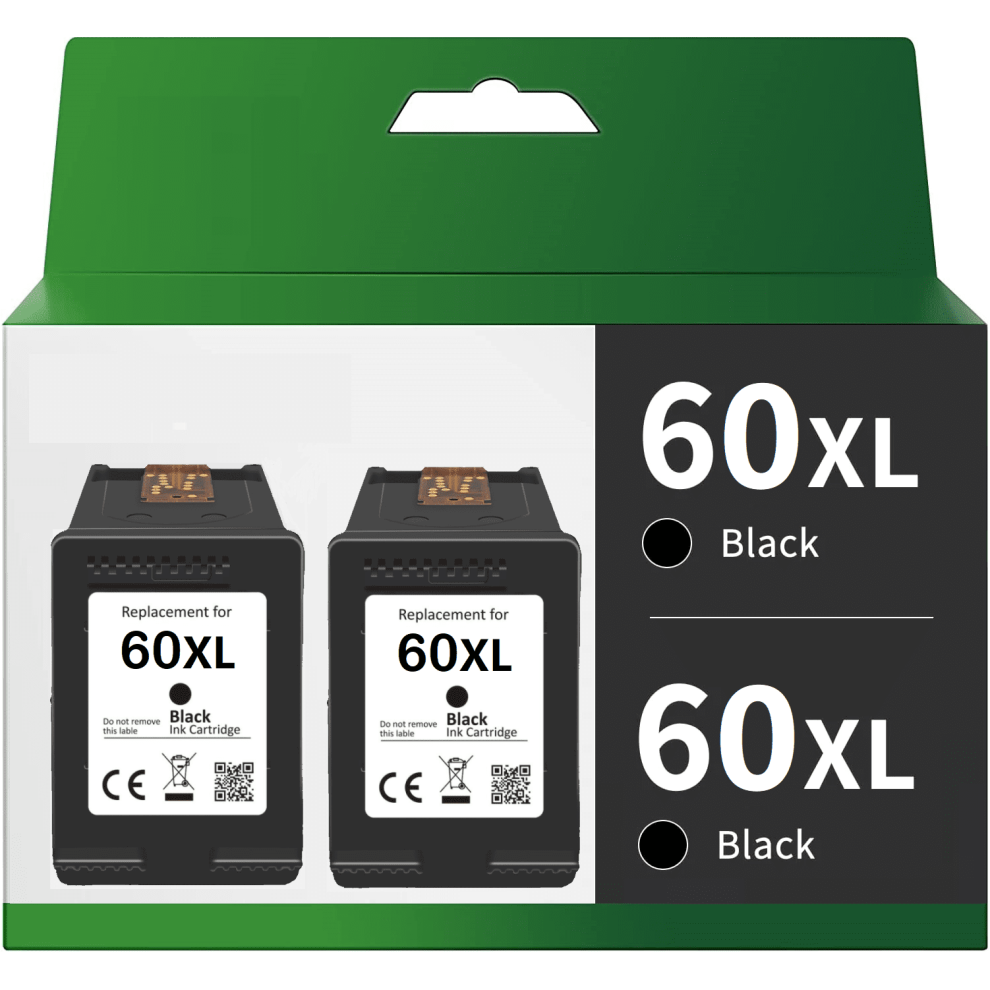 Hp 60XL High Yield Ink Cartridge Replacement 2-Pack Black 917087657228