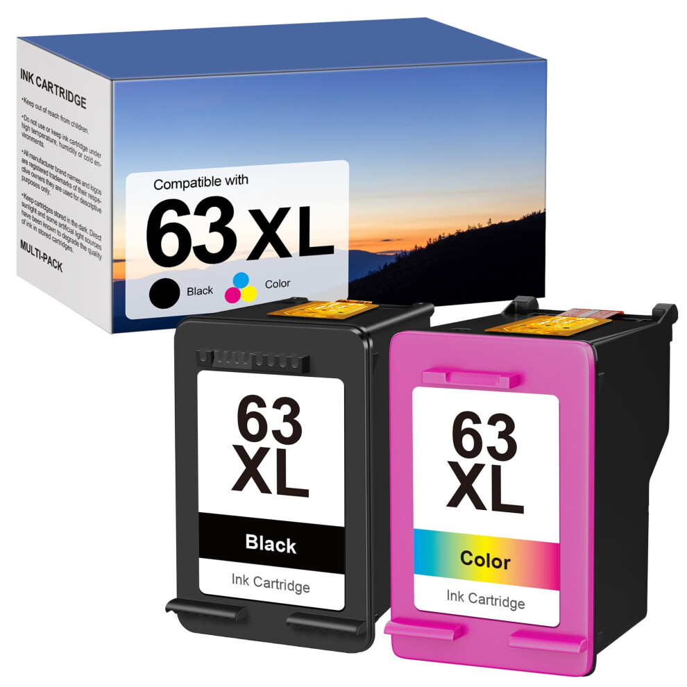 Hp 63XL Compatible Ink Cartridges For Envy 4520 Deskjet Black 917087656405