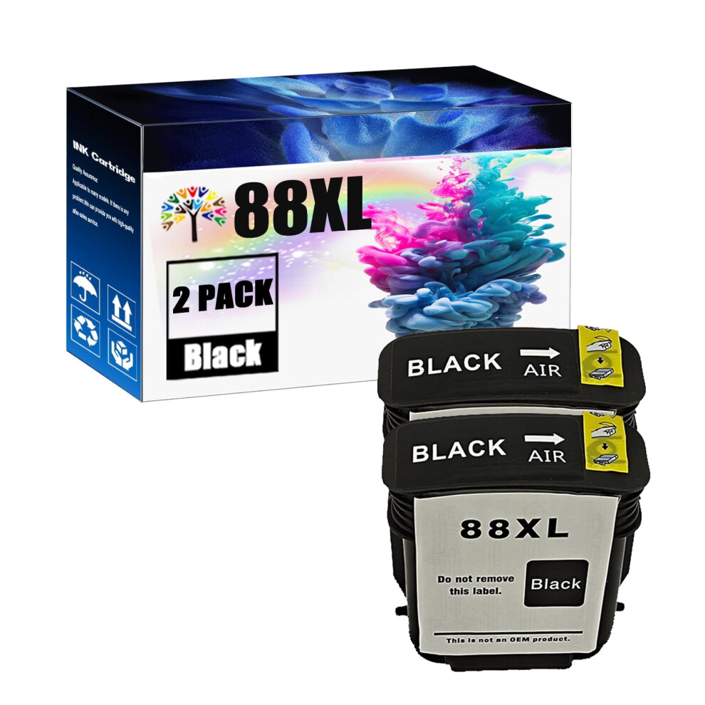 Hp 88XL Ink Cartridges Replacement 2-Pack Black 917087656283