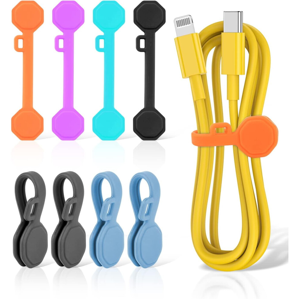 Silicone Magnetic Cable Ties Cord Organizer 8Pcs 9336866868197