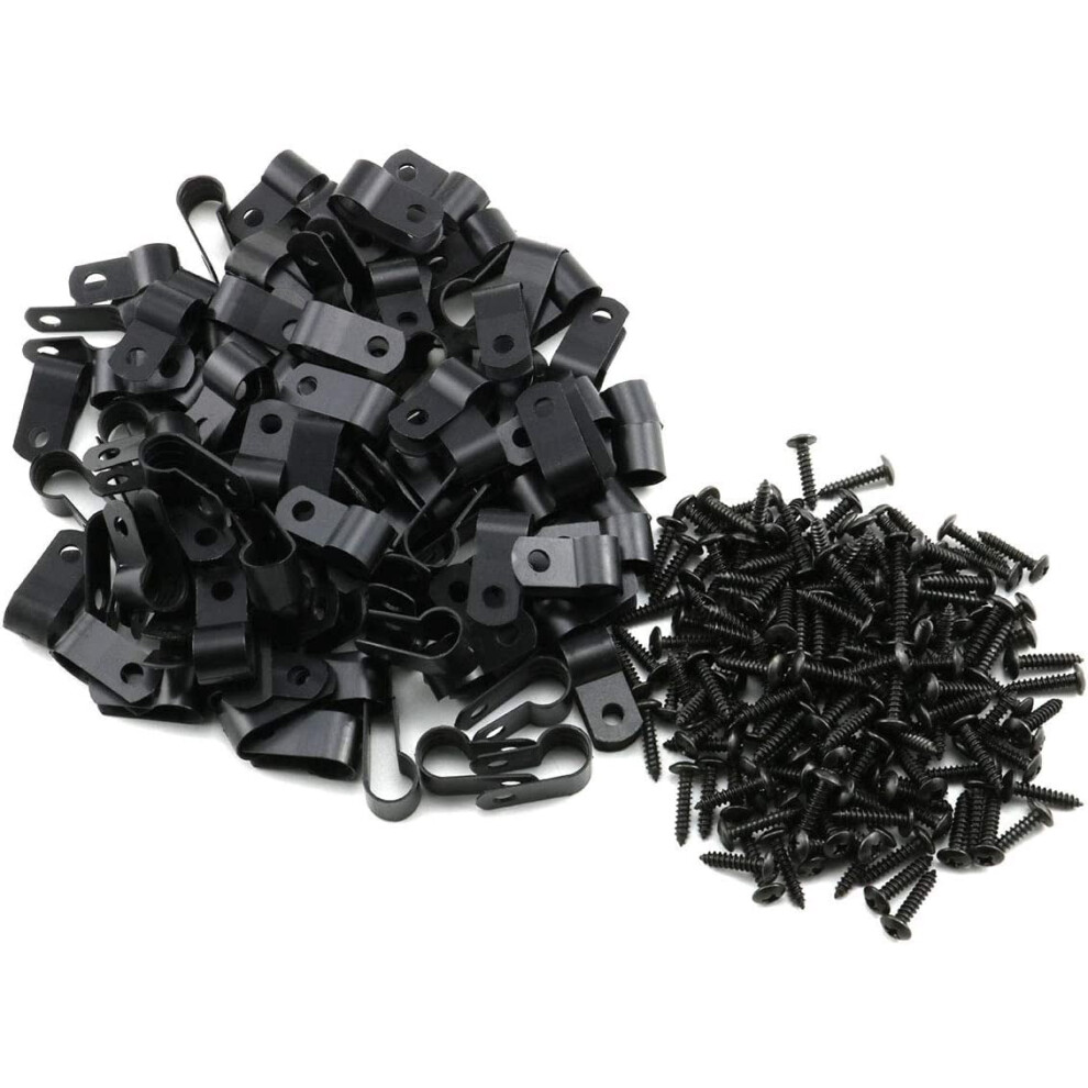 R-Type Cable Clamp Nylon 1/3 Inch 100 Pcs 9336866868258