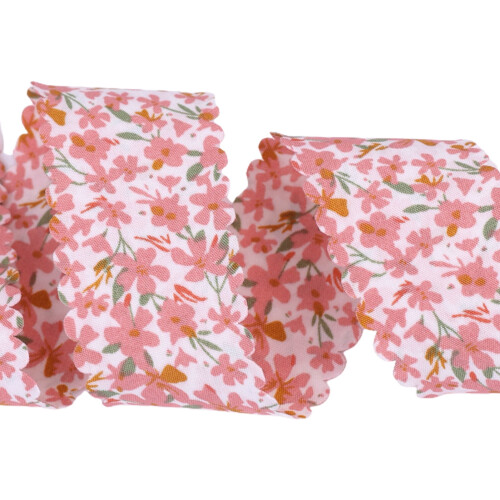 Floral ribbon vintage elastic polyester 10 yards 1