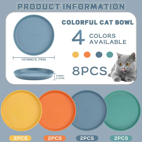 HKUKY cat feeding bowl round 5-piece set 2
