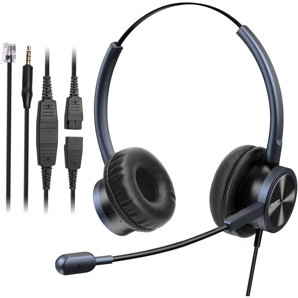 Telephone Headset With Microphone Noise Canceling Binaural 917087663304