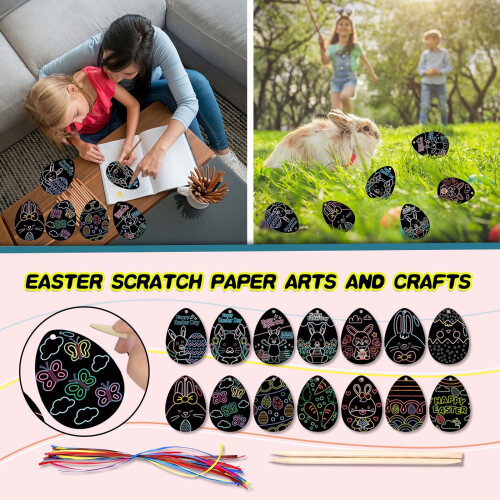 Easter scratch paper art set for kids 30 pcs 1