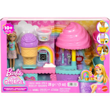 Barbie Club Chelsea Ice Cream Shop Playset with Chelsea Doll, 2 Dough Colors, and Accessories