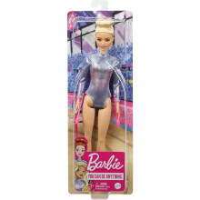 Barbie Rhythmic Gymnast Blonde Doll (12-in/30.40-cm) with Colorful Metallic Leotard, 2 Clubs & Ribbon Accessory, Great Gift for Ages 3 Years Old & Up