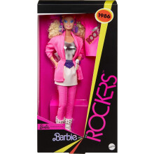 Barbie Signature Doll, and the Rockers Collectible Repro Doll, 40th Anniversary of 1986 Line, Doll Stand and Displayable Packaging
