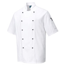 Portwest C734 Short Sleeve Chef Jacket Polycotton Stain Resistant Unisex