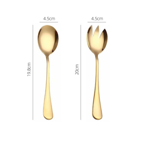 Cuillères de service en acier inoxydable doré (2 pièces) 1