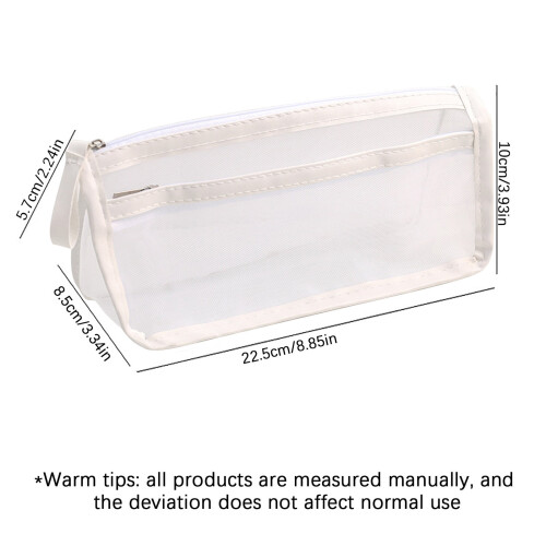 Pencil Case Mesh Storage Pouch with Zipper 1