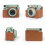 Retro Camera Bag for Instax Wide 400 PU Leather Case with 6