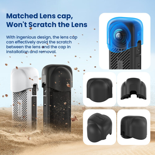 Silicone Protective Case for Insta360 X4 with Lens Cap and 2