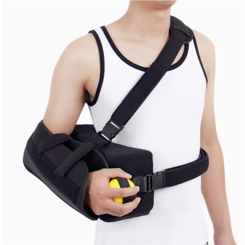 Abducted Shoulder Sling Immobilizer, Padded Rotator Cuff Support Brace with Removable Abduction Pillow and Exercise 1