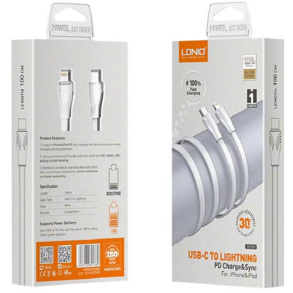 Usb-C To Lightning Cable 3 Ft 30W Fast Charge Sync 917087674799