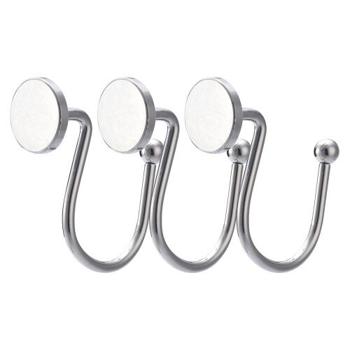 Shower Curtain Hook Black Rust-Proof Modern 12 Pack