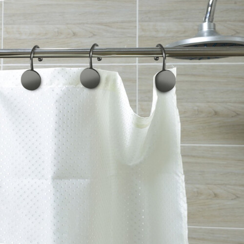 Shower Curtain Hook Black Rust-Proof Modern 12 Pack 1
