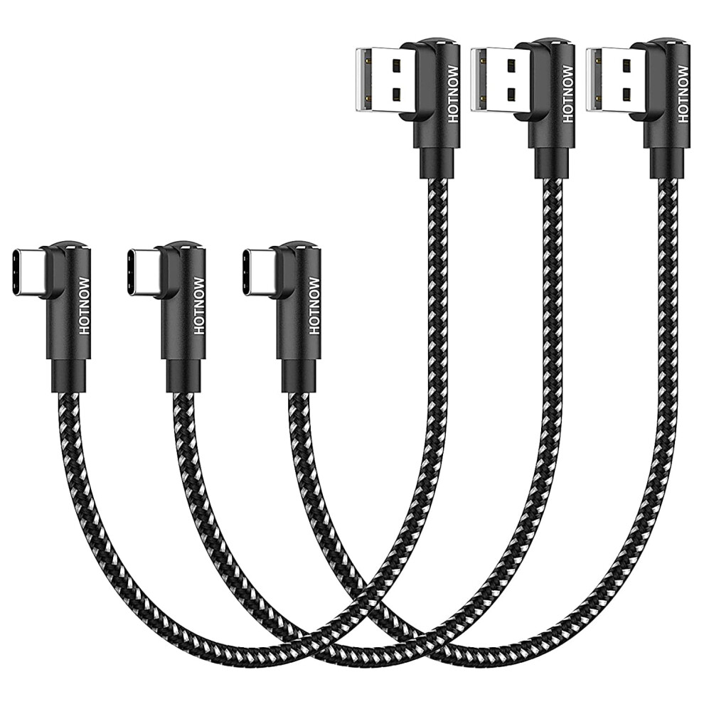 Usb-C Right Angle Cable 1 Ft Nylon Braided 3 Pack 917087687195