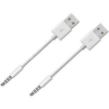 USB charging cable for iPod Shuffle 3.5mm to USB 2-pack