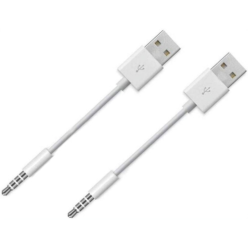 USB charging cable for iPod Shuffle 3.5mm to USB 2-pack