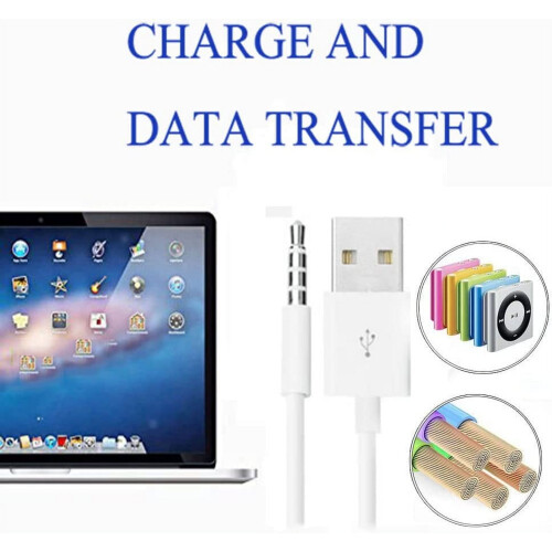 USB charging cable for iPod Shuffle 3.5mm to USB 2-pack 2