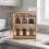 RB Spice Rack 2 Tier Hevea Wood 27cm Brown Compact Kitchen Organizer Storage 2