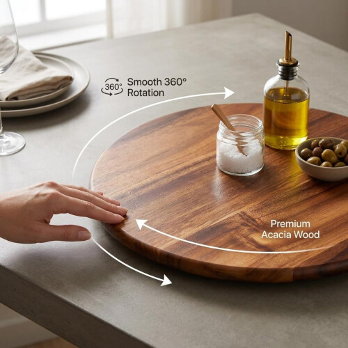 Acacia rotating tray 36cm 2