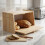 Kitchen Rubberwood Wooden Drop Front Loaf Bread Biscuit Bin Storage Container 6