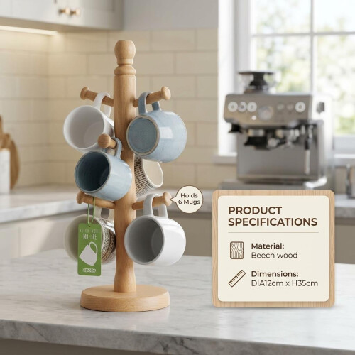 Apollo Beech Mug Tree, Natural 2