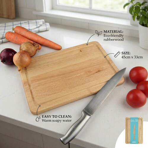 Rubber Wood Eco-Friendly Cutting Chopping Board 30 x 20 cm 2