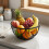 Black Flat Iron Metal Round Fruit Storage Basket Bowl Holder Kitchen Stand Rack 6