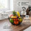 Black Flat Iron Metal Round Fruit Storage Basket Bowl Holder Kitchen Stand Rack 2